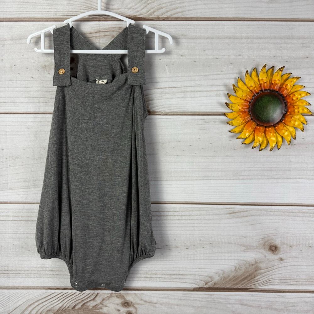 Kate Quinn Gray Bamboo Lycra Bubble Romper Jumpsuit Overalls 12-18m